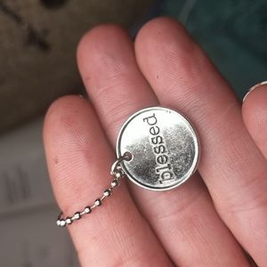 Coin Necklace With Blessed On 18 Inch Chain